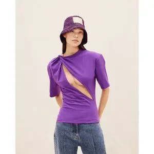 JACQUEMUS 売れ筋商品|||ジャクエムス Tシャツ トップス レディース Tops Purple Jacquemus | Tops | Jacquemus Le Tshirt Perola Purple Cut Out